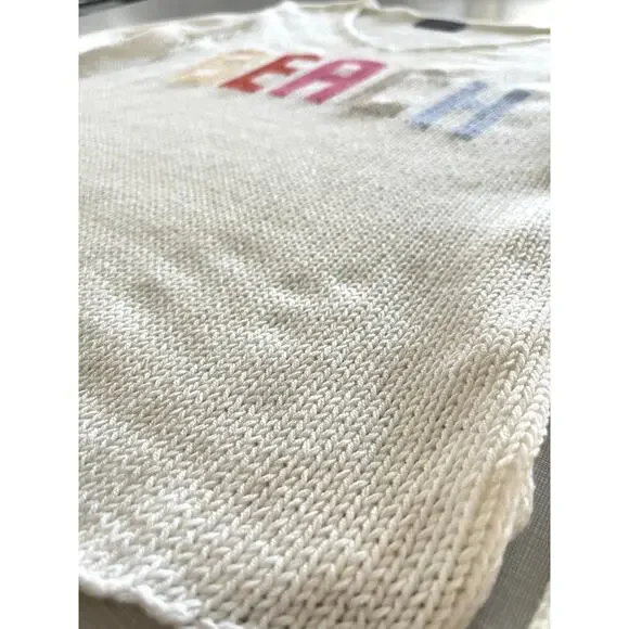 Wooden Ships Sz S/M Beach Pullover Sweater White Vacation Boho Cruise Relaxed - Picture 6 of 12